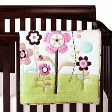 Новинка, комплект постельного белья из 7 предметов для маленьких девочек, детское одеяло с цветами, юбка для детской кроватки, Ropa De Cuna Para Bebe, комплект детской кровати