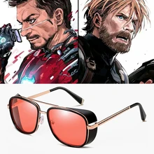 Железный человек 3 Tony Stark очки Робер Дауни ветрозащитные солнцезащитные очки ретро модные дизайнерские мужские солнцезащитные очки