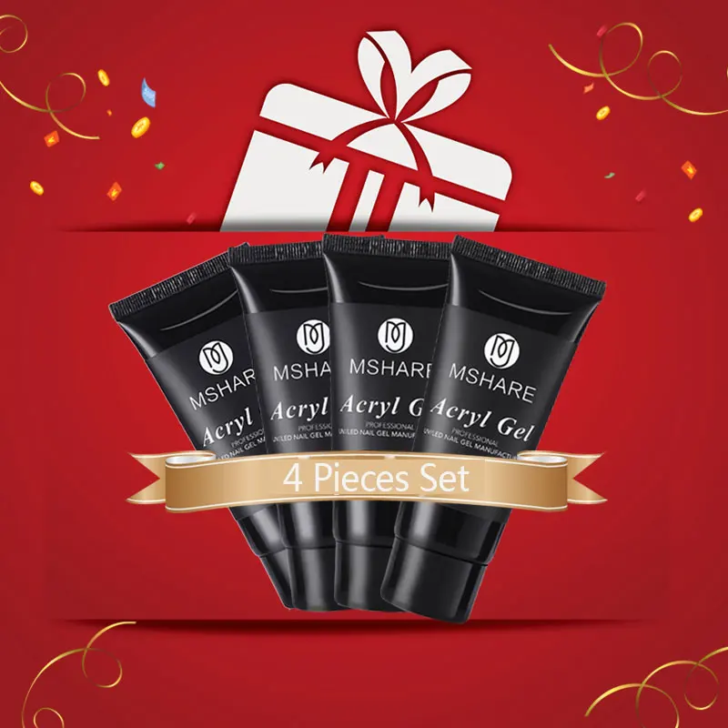 Kits de Construção Mshare Polyel Conjunto Peças Rápida Polygel Acrylgel Claro Deslizamento Solução Líquido Acrílico Unhas 60ml Presente Natal 4