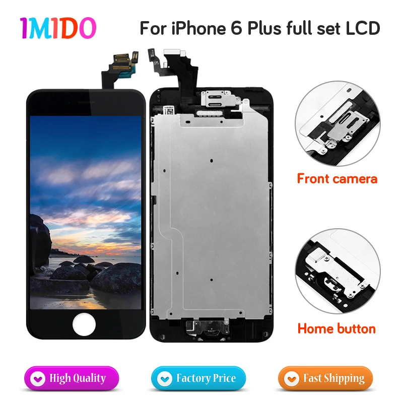 

Pantalla for Phone 6 Plus LCD OEM With Camera Speaker Home Button Spare Parts For iPhone 6plus Display Fast Shipping AAA