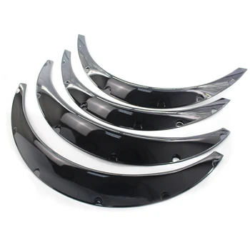 

4 x Car Plastic Body Wheel Eyebrow Fender Flares Flexible Durable (Gloss Black)