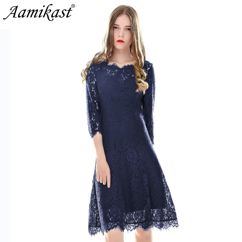 Aamikas Autumn Womens Elegant Sexy Lace See Through Tunic Casual Club Bridesmaid Mother Of Bride