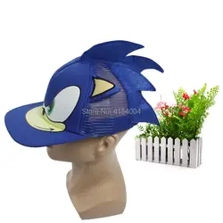 50 шт./лот Sonic регулируемый синий бейсболки кепки Летнее платье с героями мультфильмов плюшевая игрушка в шапке один размер Лидер продаж