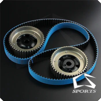 

Racing Timing Belt + Adjustable Cam Gear Shaft Fits For 86-93 Toyota Corolla MR2 Black/Blue