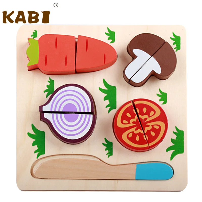 Деревянные игрушки для ролевых игр классические кубики фруктов Кухонные