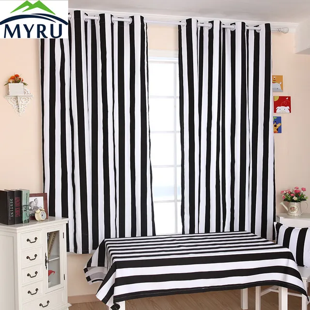 MYRU Vele grootte doek gordijn zwart wit gestreepte gordijnen ... MYRU Vele grootte doek gordijn zwart wit gestreepte gordijnen ...
