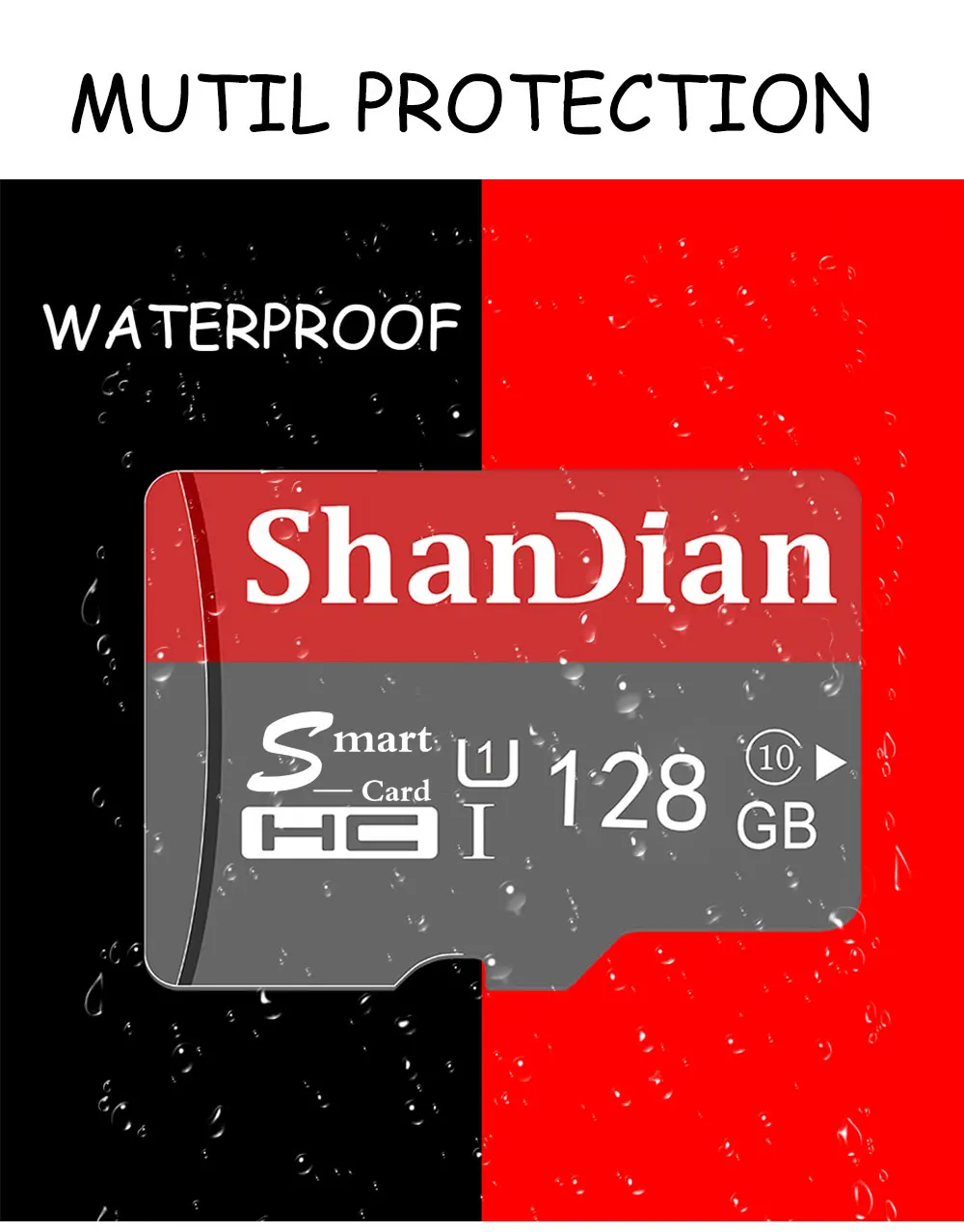 SHANDIAN Micro SD карта 32 ГБ высокоскоростной Класс 10 16 Гб/64 ГБ реальная емкость 128 ГБ мини SD карта памяти TF карта для смартфона