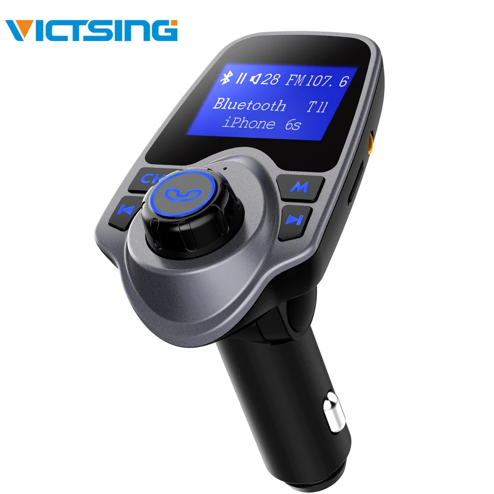 VicTsing fm-передатчик MP3-плеер автомобильный Bluetooth автомобильный комплект Автомобильный MP3 Радио Аудио адаптер с двойным USB 2.1A USB зарядное устройство