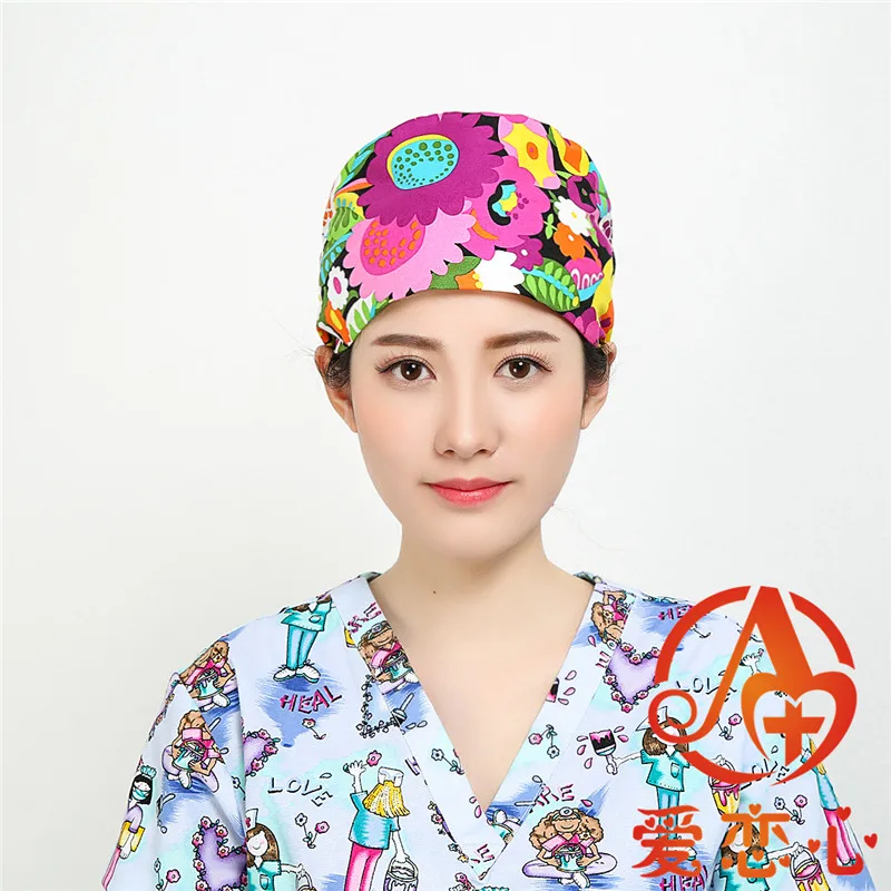 AiLianxin-Женские хирургические шапки, используемые для doctorsnurses, шапки и шапочки для медсестры хлопок - Цвет: 4