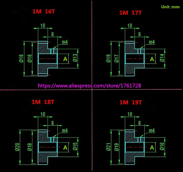 1 модульная металлическая Шестерня 1M 12T 13T 14T 15T 16T 17T 18T 19T из углеродистой стали с