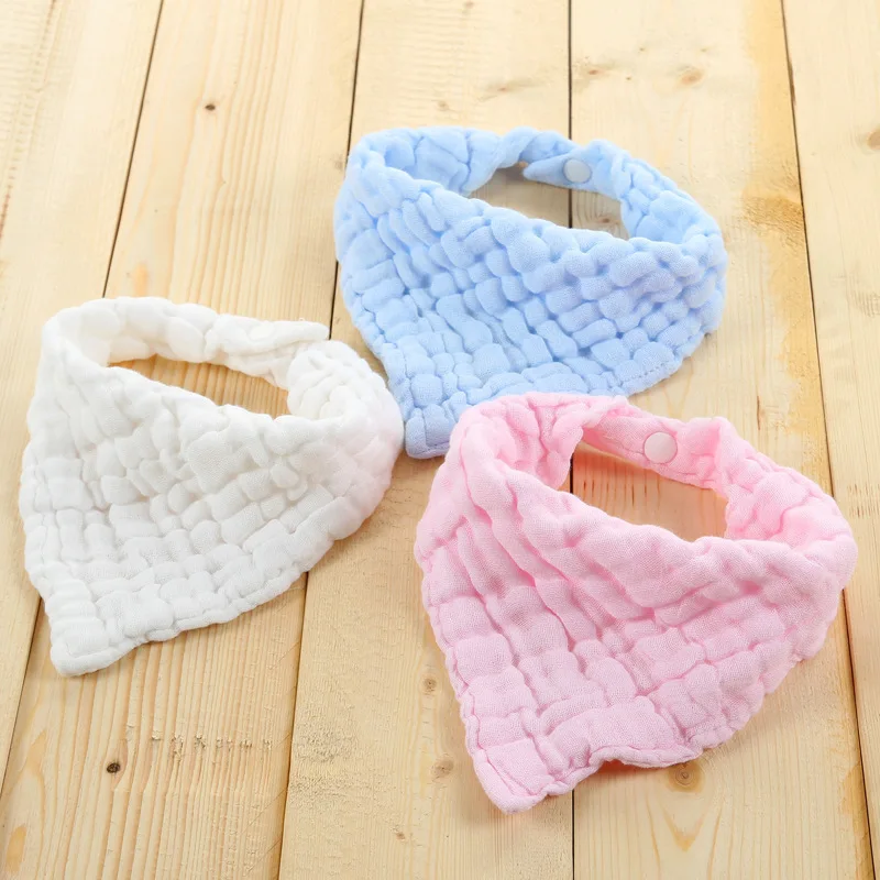 

New Cotton bibs for babies Scarf Baby Supplies Baby Bibs with Six Layers Folding Washing Pure Cotton Triangle Bibs
