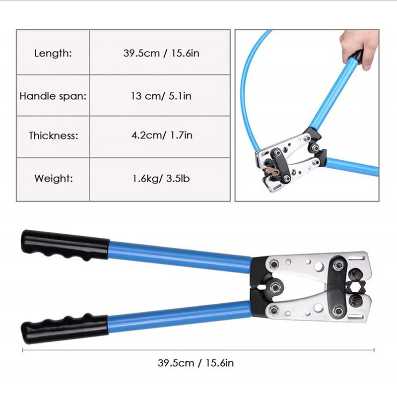 

Wire Crimper Cable Crimp Electric Tube Crimping Hand Tool Battery Lug QP2