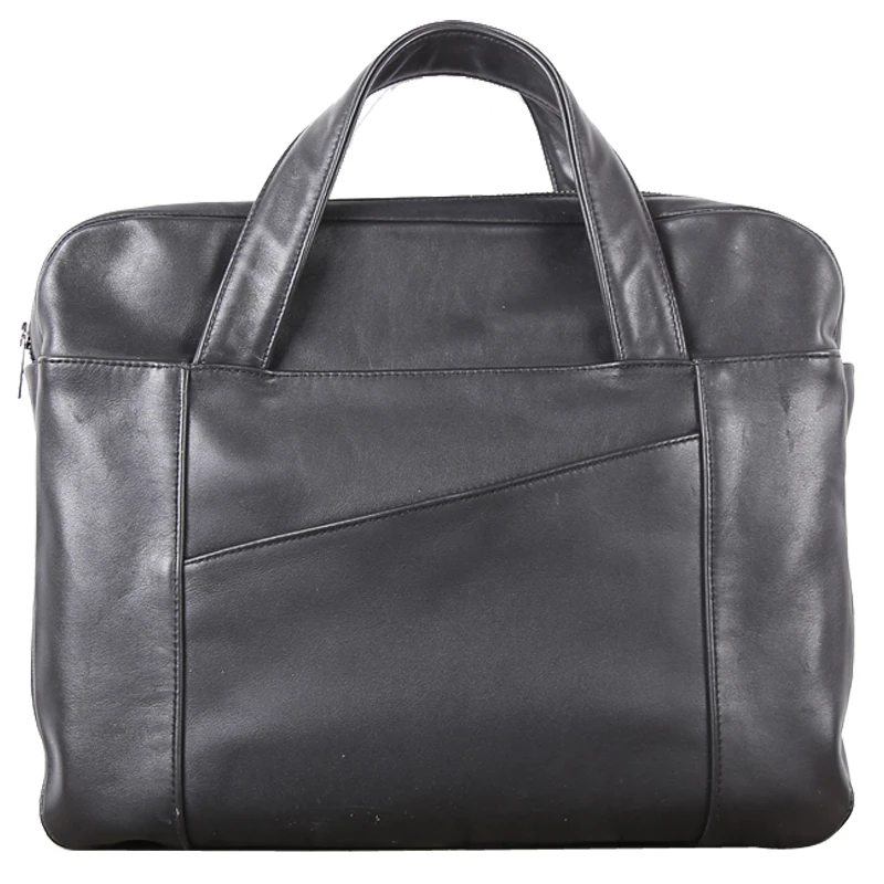 الرجال حقيبة أكياس حقيقية حقائب يد جلدية سستة الرجال الأعمال 14 بوصة محمول حمل الكتف رسول Crossbody حقيبة محفظة