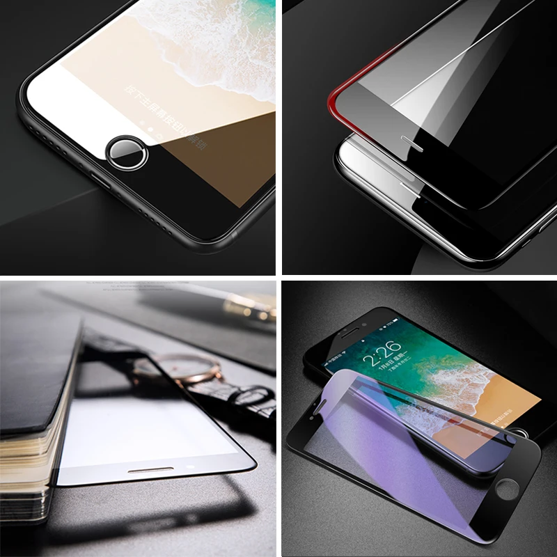 Полное покрытие iphone 7 iphone 8 lphone armor glass on для iphone 6plus 7plus 8 plus 6 6s 7 8 plus Защитная пленка для экрана iohone iphoe
