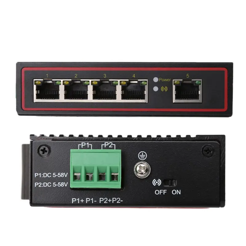 Diewu 5 Порты промышленный металлический корпус коммутатора Ethernet 10/100 Мбит/с Rj45 сигнал усиления Vlan коммутатор Ethernet