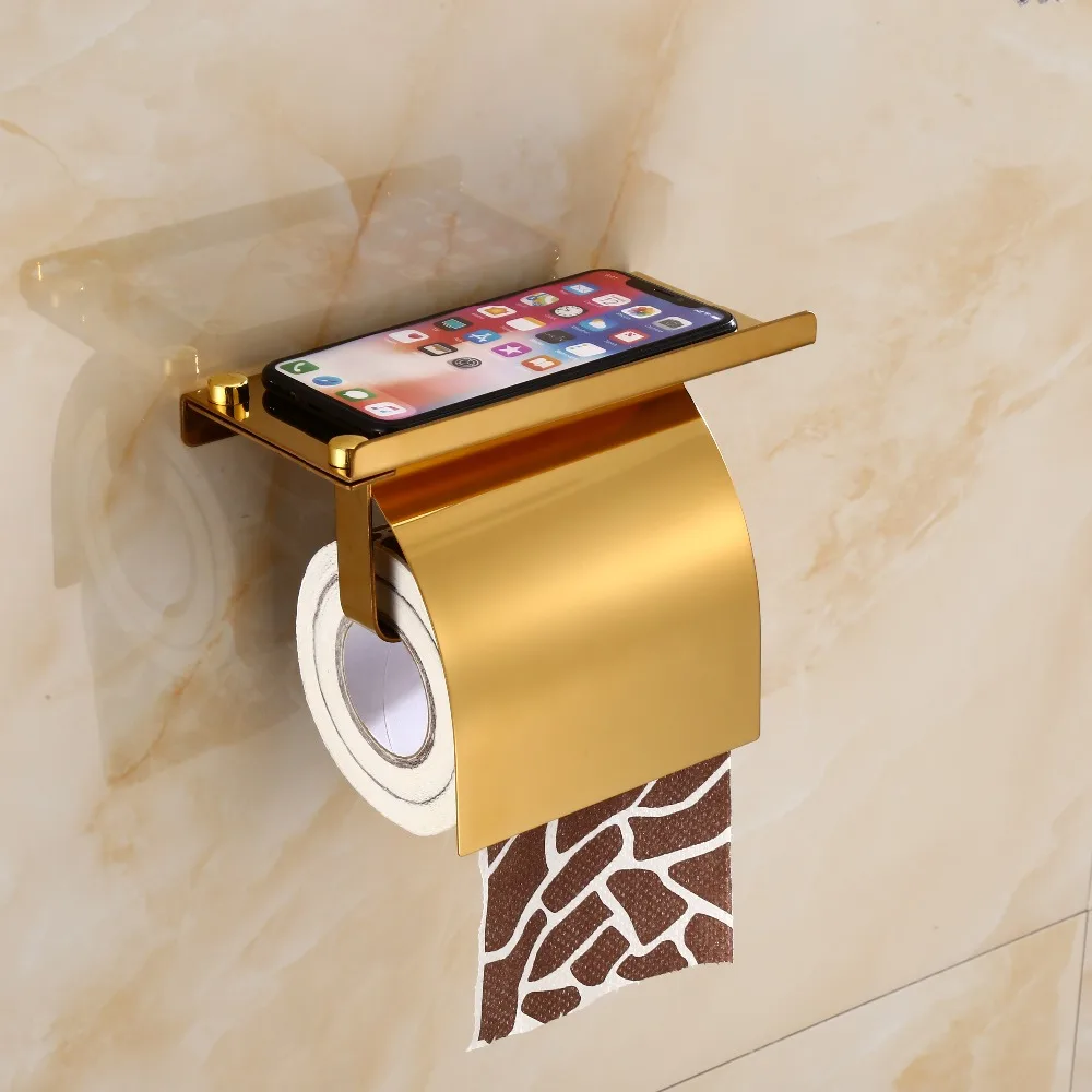 Stainless steel covered toilet paper holder Bathroom paper towel holder bathroom waterproof roll holder mobile phone rack Stainless steel covered toilet paper holder Bathroom paper towel holder bathroom waterproof roll holder mobile phone rack