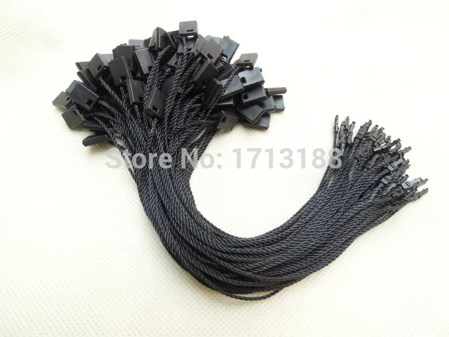 

Black Plastic 18cm 1000pcs/pack Hang Tag Seal String with Loop Nylon Cord and Bullet Head Snap Lock