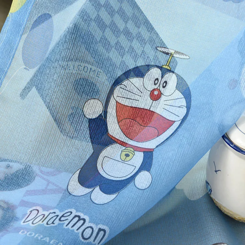 Popangel Doraemon, Затемненные занавески для детской комнаты, полиэстер, высокое качество, экологические, синие, для гостиной, занавески на окна - Цвет: Voile Curtains