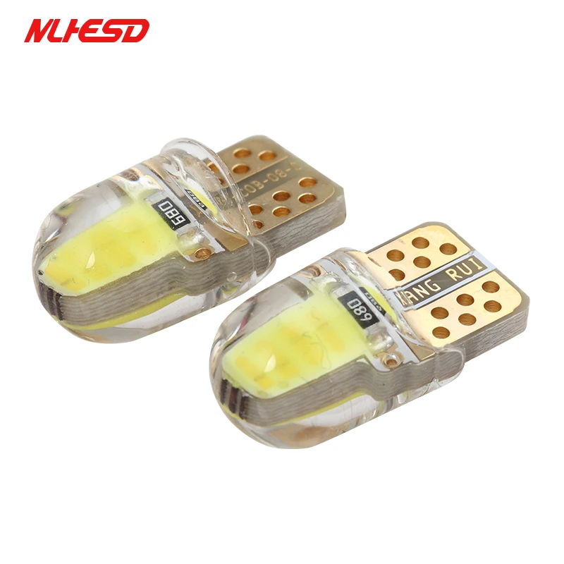 

10pcs LED W5W T10 194 168 W5W COB 8SMD Led Parking Bulb Auto Wedge Clearance Lamp CANBUS Silica Bright White License Light Bulbs