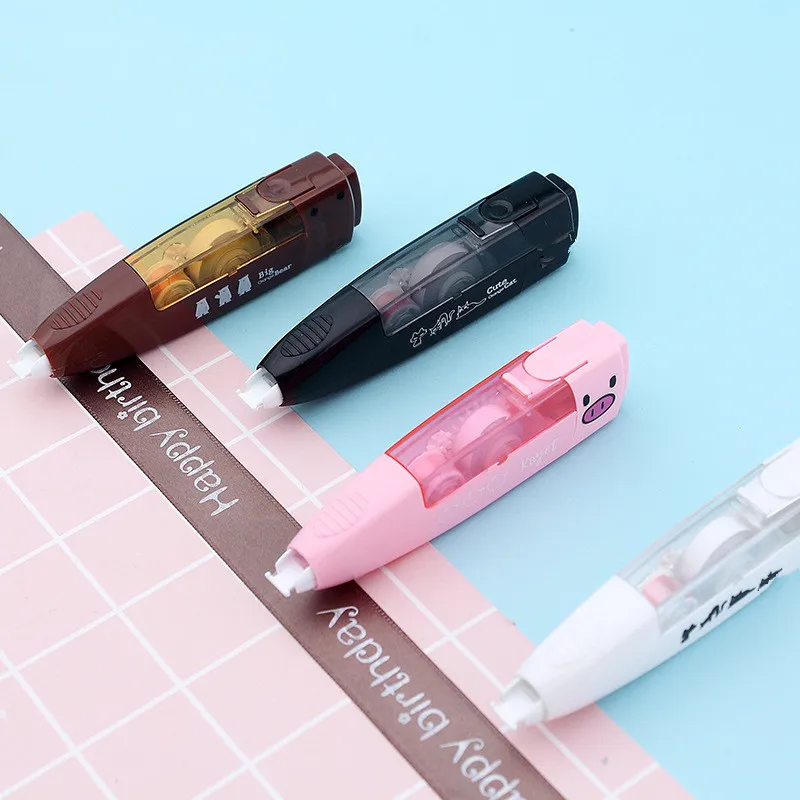 

1PC Kawaii Cartoon Pig Press Correction Tape Tapes School Writing Animals Corrector Tools Korean Stationery Office Supplies