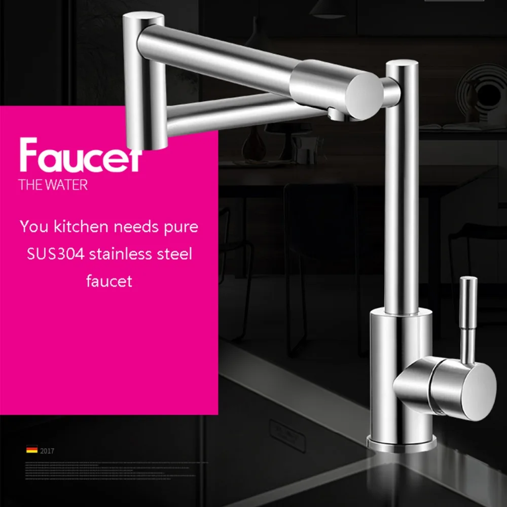 360 Degree Rotation Stainless Steel Kitchen Faucets Single Handles Cold Water Taps with Saving Filter | Обустройство дома