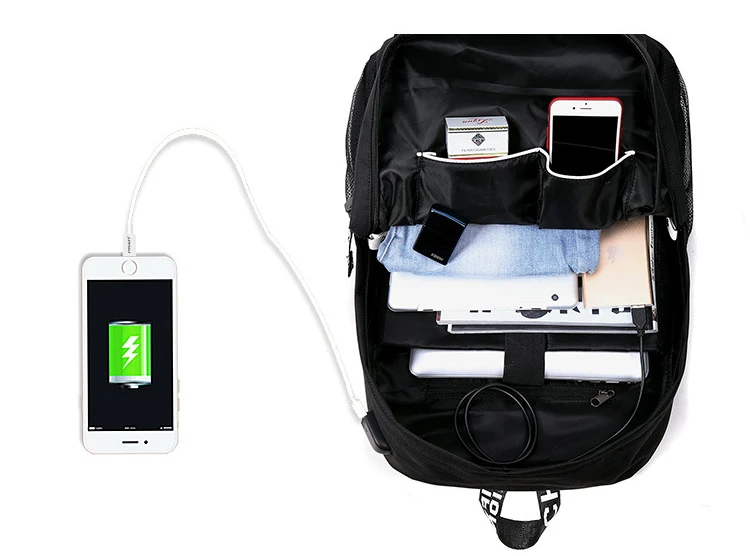 Школьный рюкзак, 3D светящийся анимационный Детский рюкзак, школьные сумки, USB зарядка, школьная сумка для подростка, мальчика, Противоугонный рюкзак