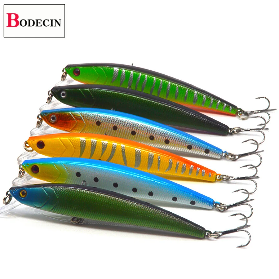 6PCS Hard Aritificial Fishing Lure Minnow 3D Fish Eyes Jerkbait Wobblers For Pike Trolling Fishing Tackle Fake Laser Lures Bass (18)