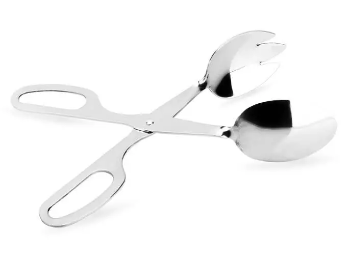 Kitchen bar BBQ Tools Stainless steel scissors Oval head bread clamps food buffet font b salad