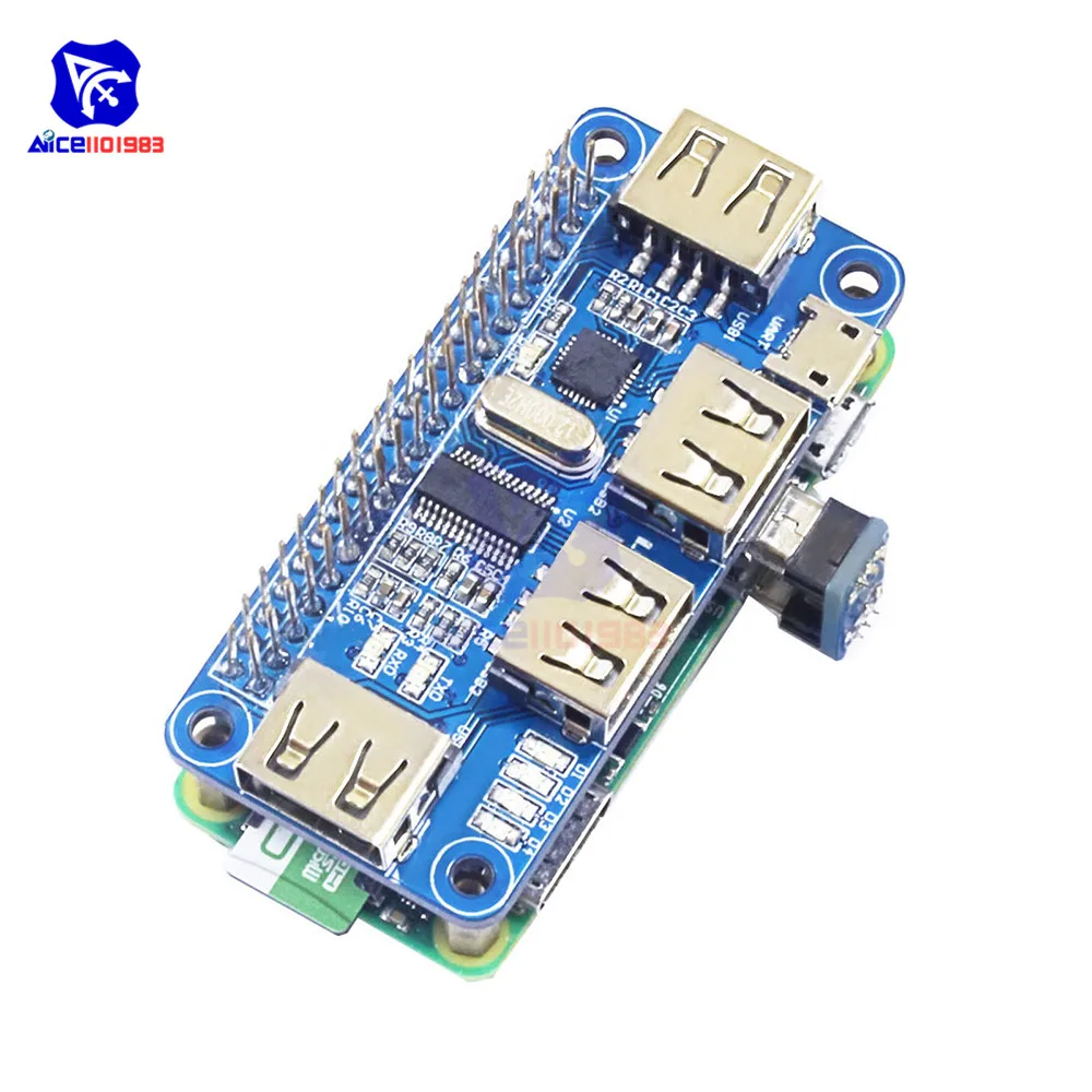 4 портовый usb хаб HAT USB 2 0 1 микро для Raspberry Pi Zero/W A + B 3 модели последовательная