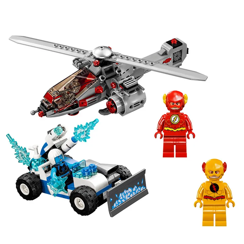 

DC Comics Super Heroes Speed Force Freeze Pursuit Helicopter Building Blocks 304pcs Toys Compatible With Legoings 76098