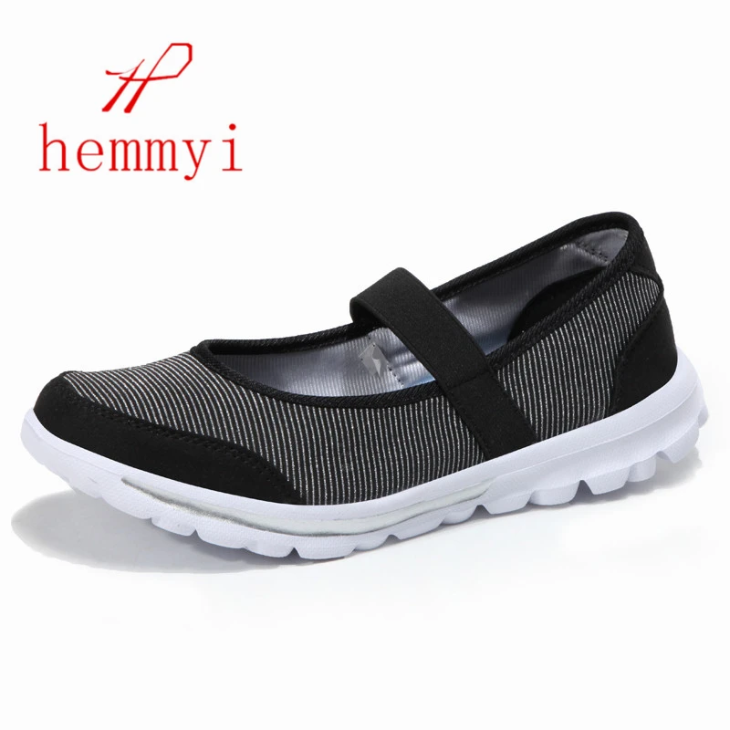 

Hemmyi 2018 Women Shoes Summer New Breathable Fashion Casual Shoes Woman Lightweight Sneakers Flats Plus Size 41 42 Black Red