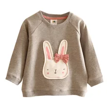 Детский свитер в форме кролика г., Новая Осенняя детская одежда в Корейском стиле Детский свитер с круглым вырезом для маленьких девочек, рубашки для детей от 2 до 7 лет