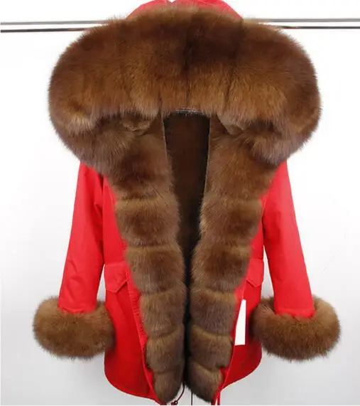 MAOMAOKONG камуфляжная зимняя куртка женская верхняя одежда толстые парки натуральный Лисий меховой воротник пальто - Цвет: 32