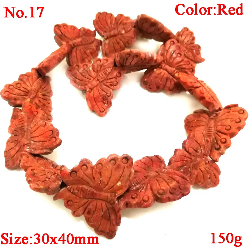 16 дюймов 30x40 мм красная бабочка в форме натуральная губка коралловые бусины набор для браслетов