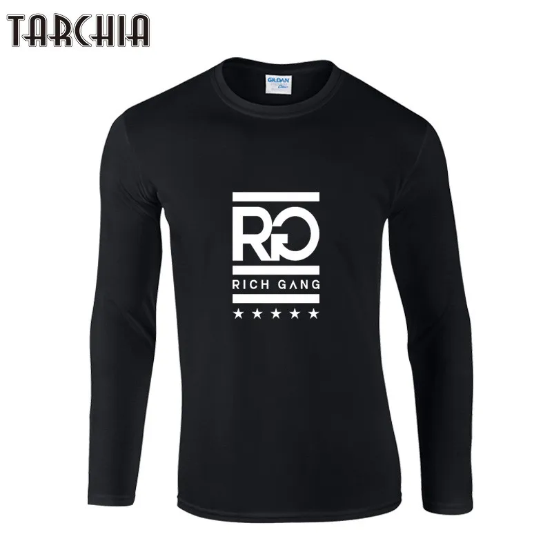 Футболка TARCHIA мужская с длинным рукавом хлопок модная повседневная тенниска
