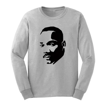 

Loo Show Mens Martin Luther King I Have a Dream Long Sleeve Adult T-Shirts Casual Men Tee