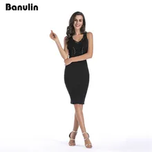 Banulin Women Sexy Sweater Dress 2017 Autumn Winter Fashion V Neck Bodycon Basic Mini Solid Color
