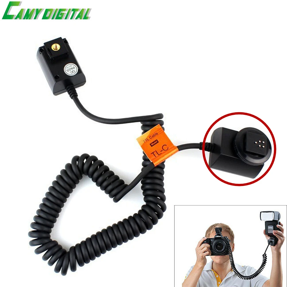 Godox TTL Off camera Flash Sync cable hot shoe For Canon (5)