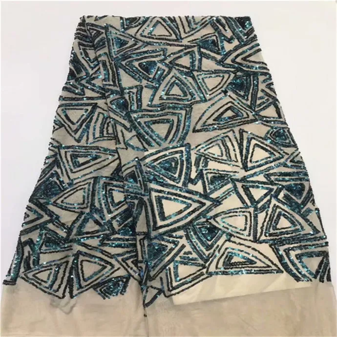 

African Lace Fabric 2019 High Quality Lace Fabric French Sequins Net Cord Tulle Fabrics Nigerian Laces For Wedding Dress green