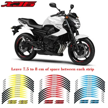 

Hot sell Motorcycle 17 inch Tire reflective sticker 1set front&Rear Edge Outer Rim Sticker Wheel Decals For YAMAHA XJ6
