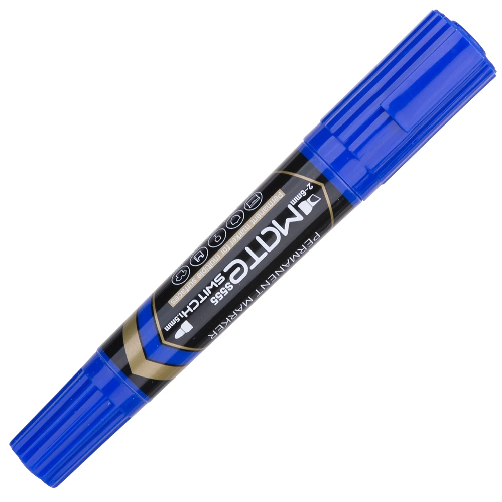 Permanent Marker Pen Permanent Marker Permanent Markers Markers Pen Marker Pens DELI Water Proof Permanent Marker 2pcs/Lot Bullet Tip 1.5mm Chisel tip 1-6mm ES555 Office supplies Dual tips Permanent markers