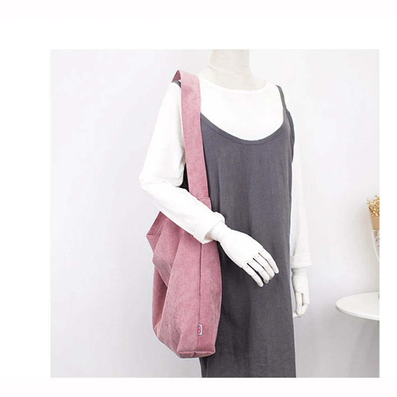 EXCELSIOR New Canvas Women's Handbag Vintage Shoulder Bag High Quality Lady's Fashionable Corduroy Beach Bag Sac a main G1691