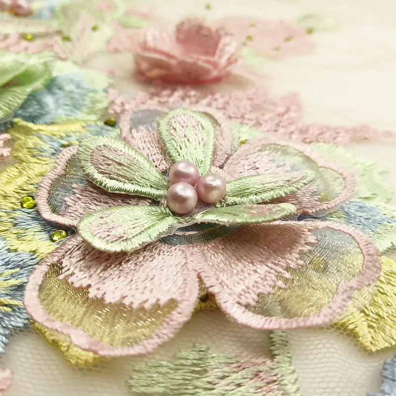 Embroidered Flower Patch Embroidery Beaded Applique Lace Patches For Clothing Wedding (22)