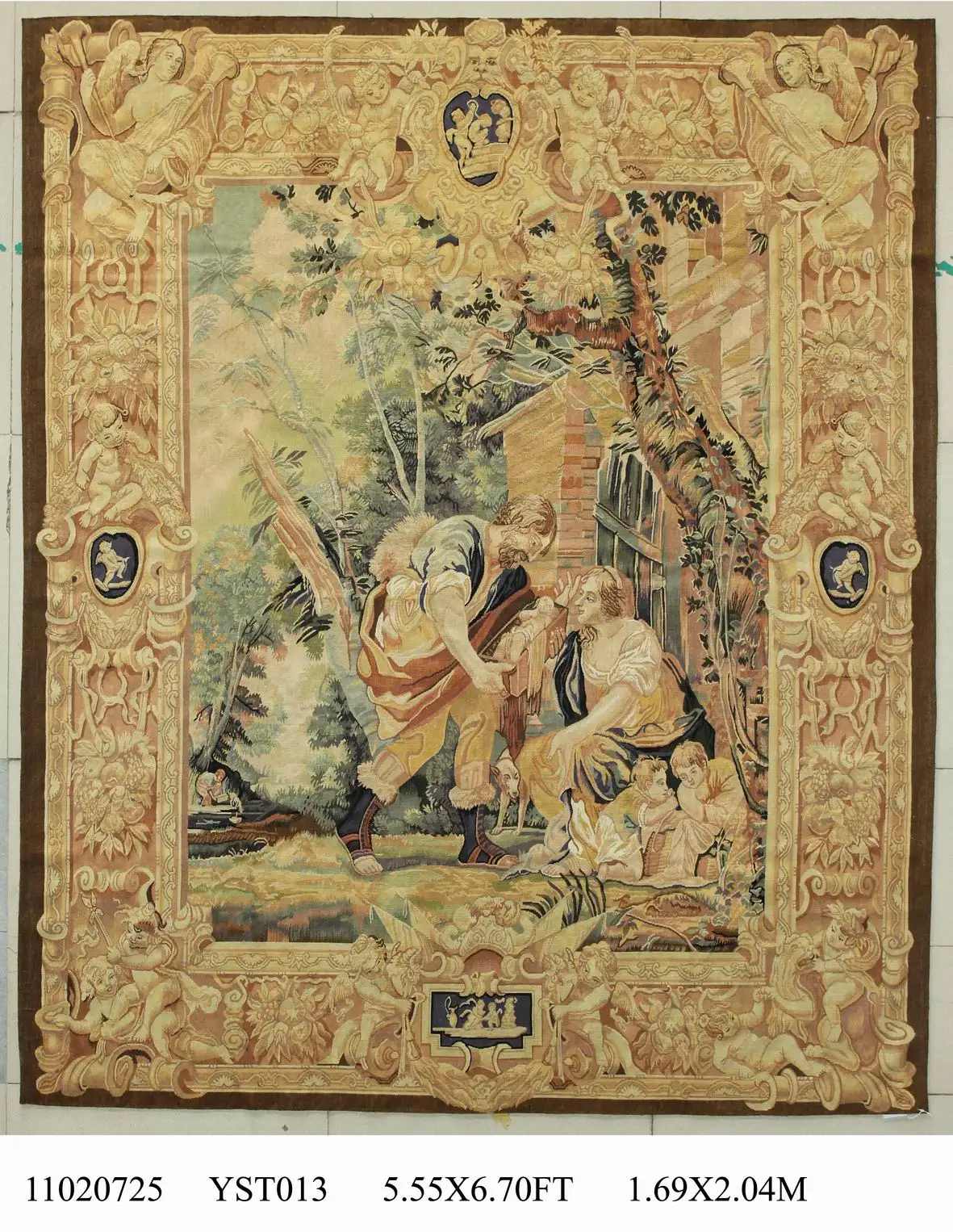 

Antique French Wool 19th Century Aubusson Tapestry Exquisite Runner Room European Tapestry Aesthetic