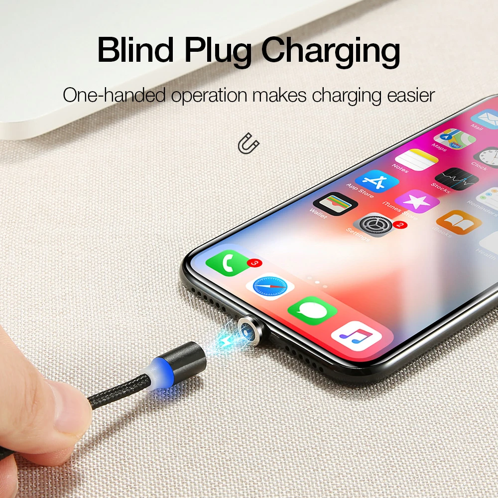 1 м 2 микро USB кабель магнитное зарядное устройство для Samsung Xiaomi 2.4A Быстрая зарядка