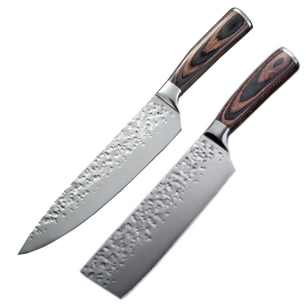 

Kitchen Knife Set Damascus Veins Pattern Japanese Style Kitchen Knife Meat Cleaver Fruit Paring Knife Stainless Steel Chef Knife