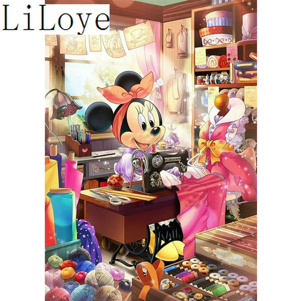 

Diamond Painting Full square 5D Icon Diamond Embroidery Cartoon Mickey Mouse Mosaic Pattern Home Decoration DIY Painting FZ514