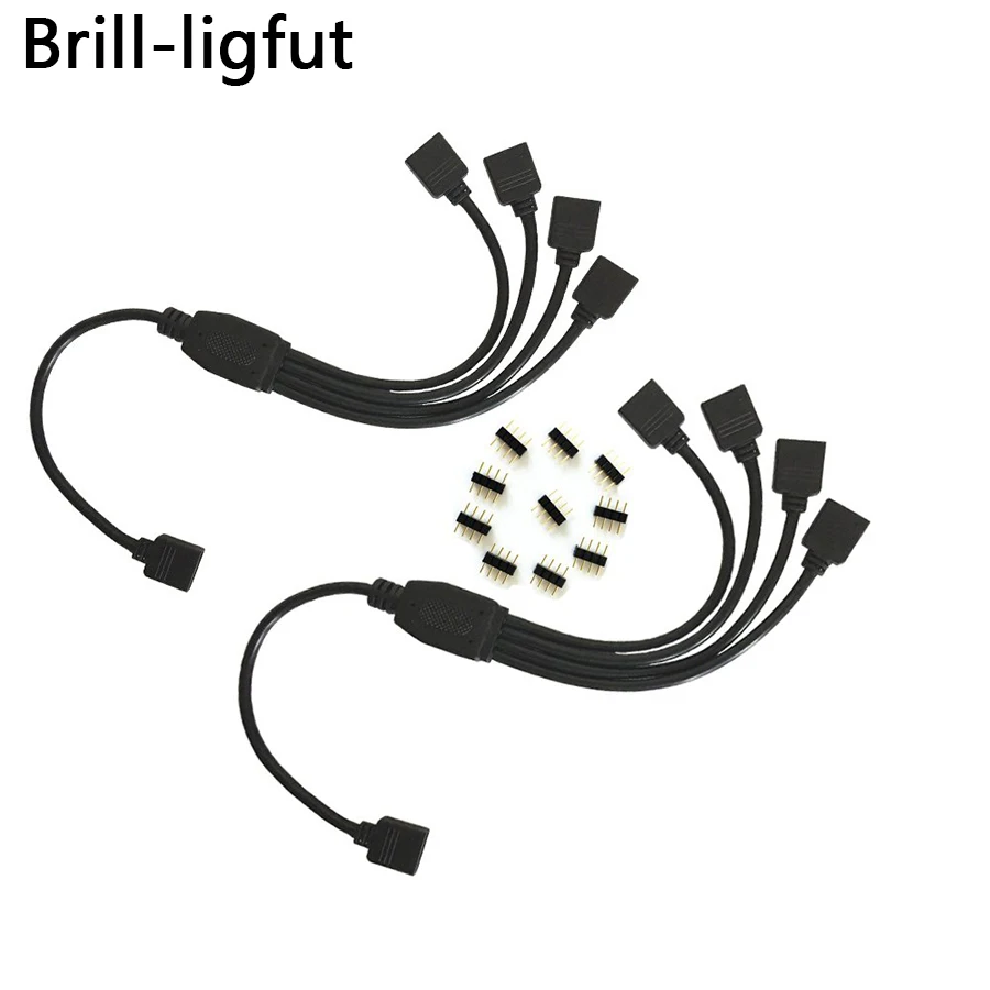 4-контактный RGB Соединительный кабель 1-1, 2, 3, 4, 5 гнездовой сплиттер Соединительный кабель-удлинитель для 3528, 5050 RGB светодиодные ленты