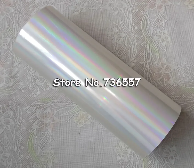 Holográfico da Folha Carimbo Quente Transparente Liso no Papel ou Plástico 16cm x 120m Y05 5 Cheap Adesivos