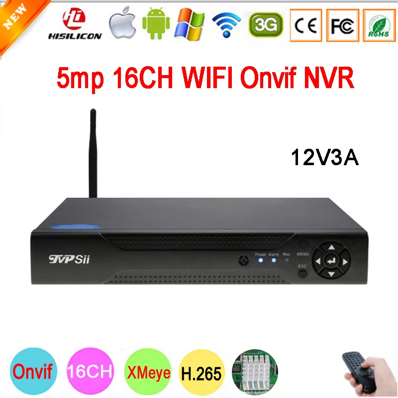 Beste 5mp 4mp 3mp 2mp 1mp IP Camera Hi3536D XMeye 1CH RCA audio uitgang H.265 5mp 16CH 16 kanaals Onvif IP WIFI CCTV NVR Gratis Verzending